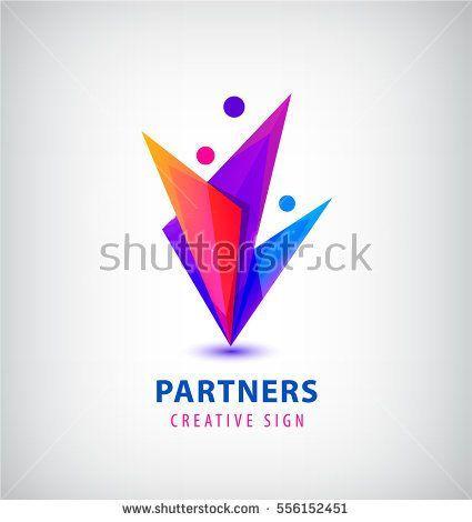 Person Group Logo - Vector men group logo, human, family, teamwork icon. Community
