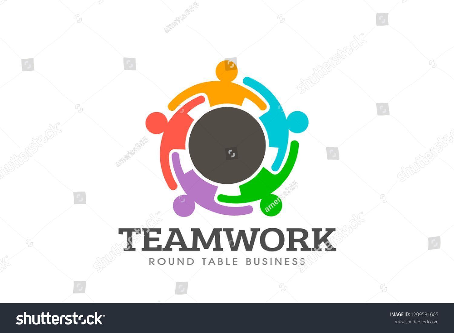 Person Group Logo - Teamwork round table logo vector #people #social #internet #network ...