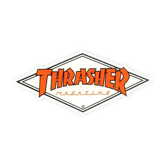 Cool Diamond Logo - Thrasher Diamond Logo Sticker 2' x 4.125' White