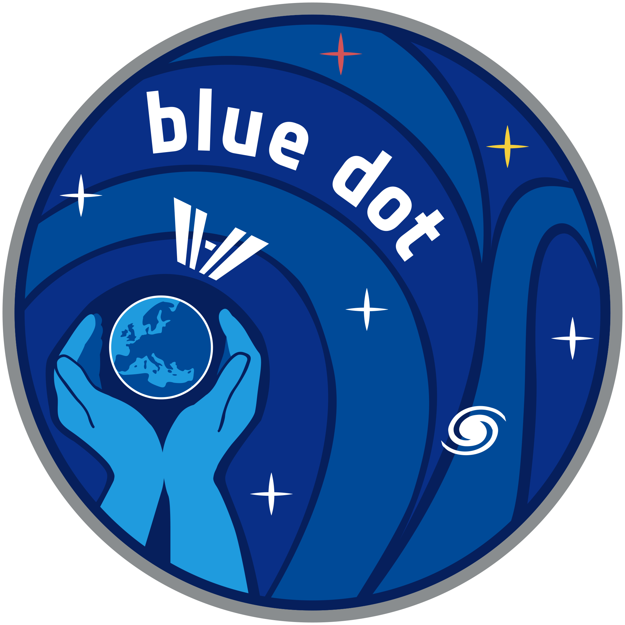 White and Blue Dot Logo - Blue Dot mission logo