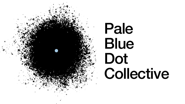 White and Blue Dot Logo - Pale Blue Dot Collective