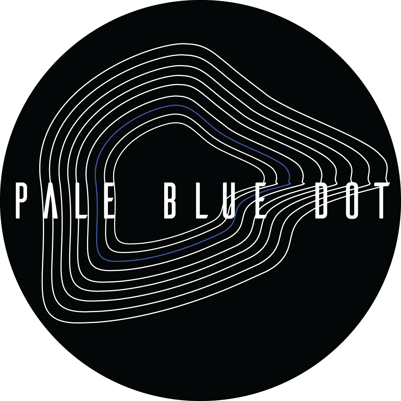 White and Blue Dot Logo - Pale Blue Dot