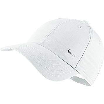 White Cap Logo - Nike Unisex Metal Swoosh Logo Cap Metallic Silver, One Size