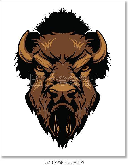 Bison Head Logo - Free art print of Buffalo Bison Mascot Head Graphic. Graphic Mascot