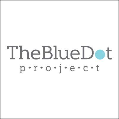 White and Blue Dot Logo - TheBlueDotProject Postpartum Depression