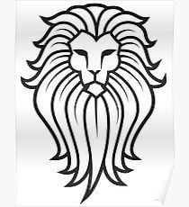Lion Face Logo - Lion Head Logo Posters