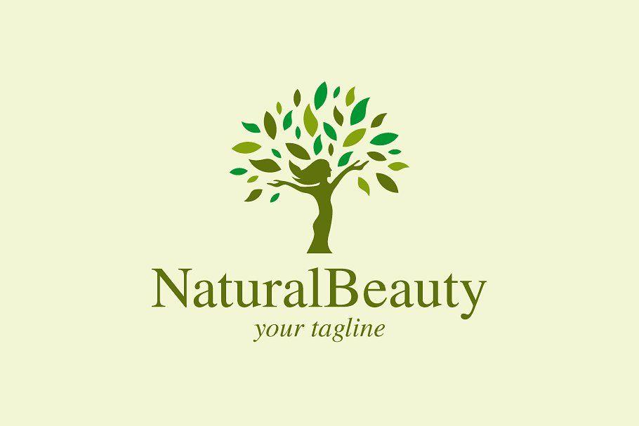 Green Beauty Logo - Natural Beauty Logo Logo Templates Creative Market