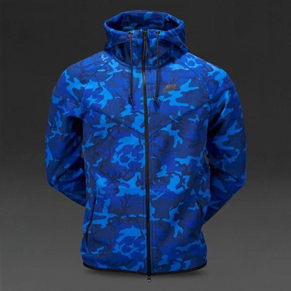 Blue Camo Nike Logo - Nike Sportswear Tech Fleece Camo Windrunner Clothing