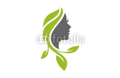Green Beauty Logo - natural beauty salon hair treatment logo icon. Buy Photo. AP