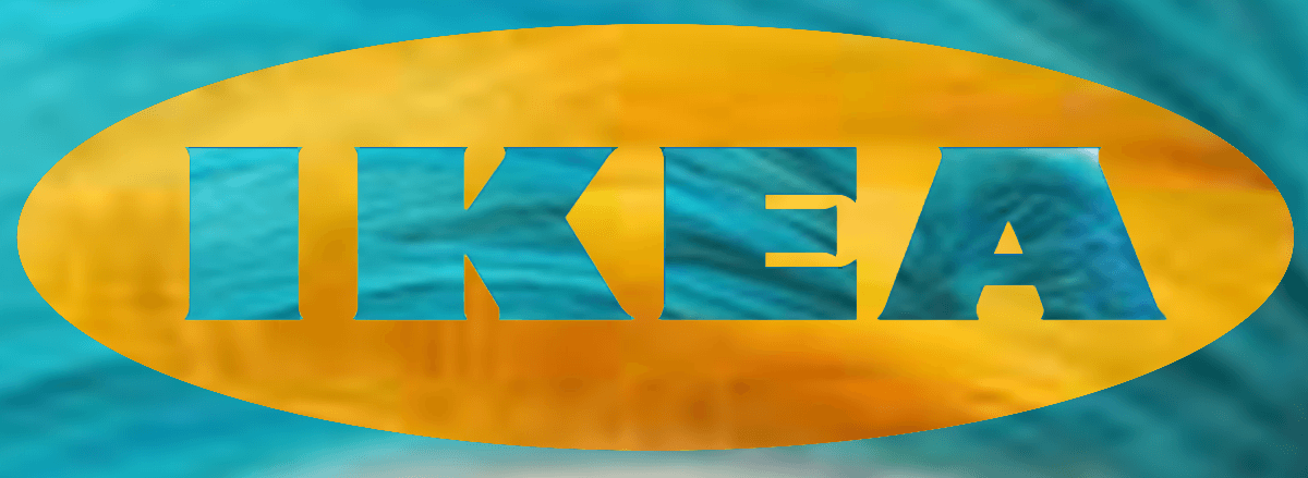 IKEA Yellow Logo - The IKEA logo made out of Emma's yellow and blue hair