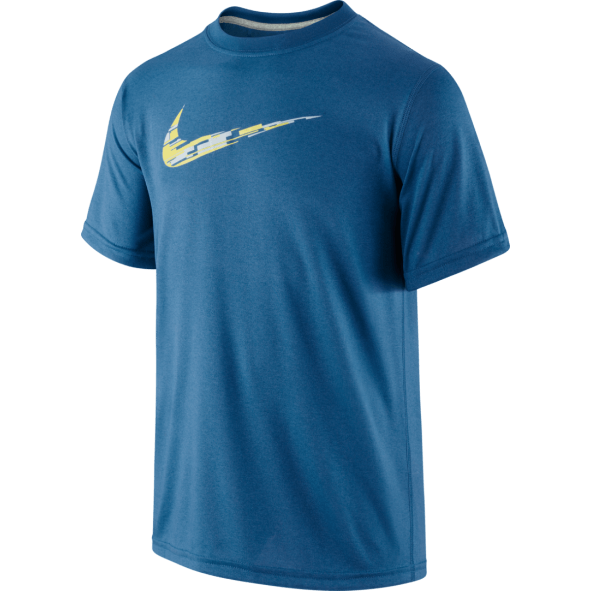 Blue Camo Nike Logo - Nike Kids' Leg Rain Camo Swoosh Blue Shirt | GJSportLand