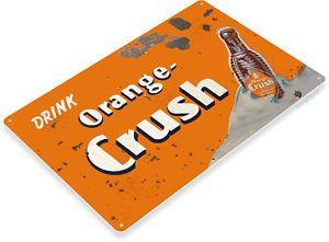 Orange Soda Logo - TIN SIGN “Orange Crush” Soda Logo Metal Decor Wall Art Store Bar