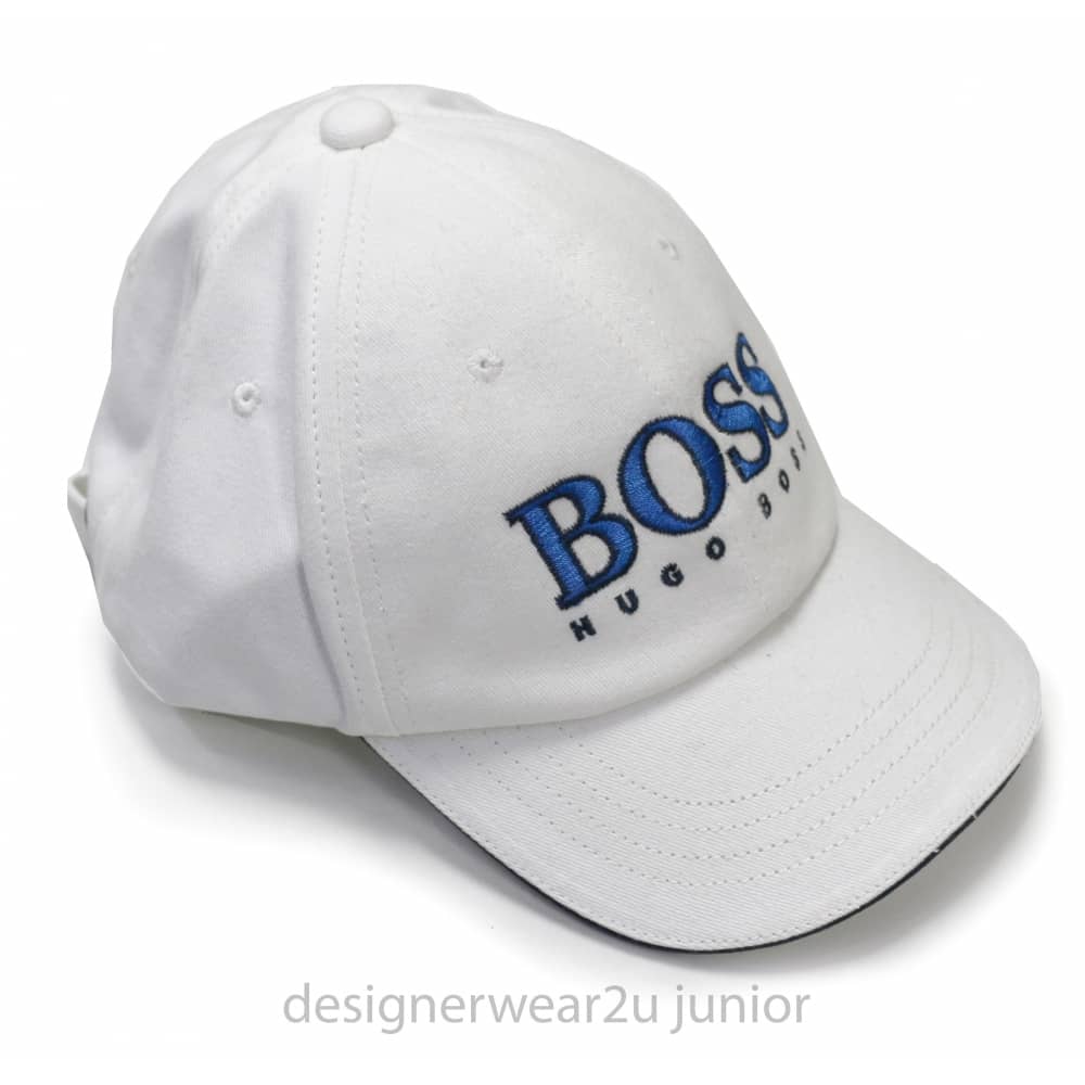 White Cap Logo - Hugo Boss Junior Hugo Boss Kids White Cap With Embroidered Logo