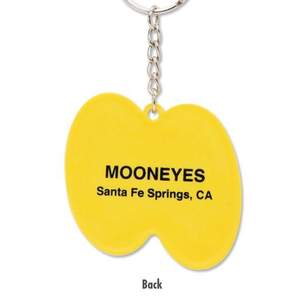 Yellow Ring Logo - Yellow MOONEYES Eye Shaped Logo Keychain with Rubber Base