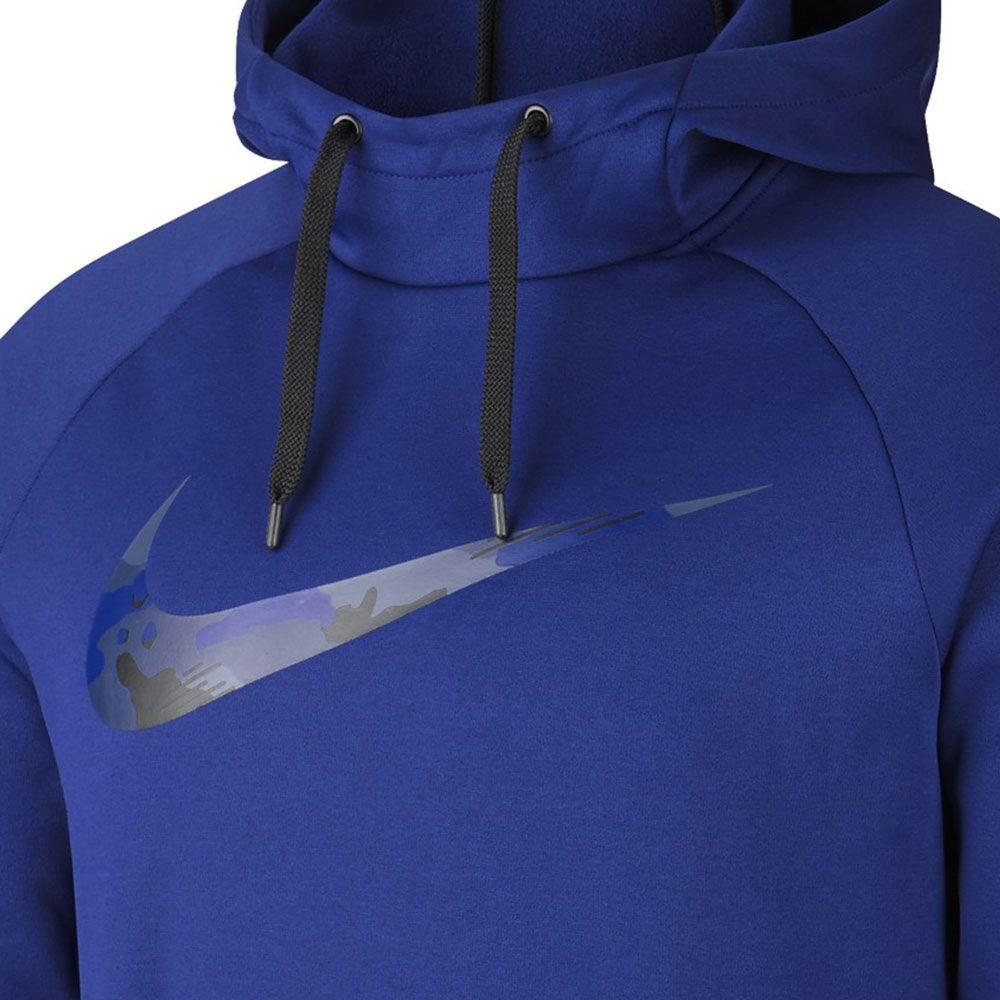 Blue Camo Nike Logo - Nike Therma Camo Swoosh Men's Training Hoodie - Blue