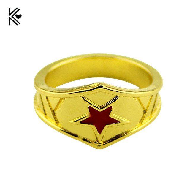 Yellow Ring Logo - Super Hero 3D Wonder Woman Logo Wonder Woman Stacking Ring Geeky