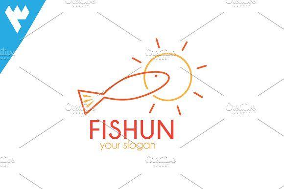 Sun Restaurant Logo - Fish Sun - Restaurant Logo ~ Logo Templates ~ Creative Market