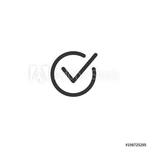 Black Check Mark Logo - Tick icon vector symbol doodle style checkmark isolated on white