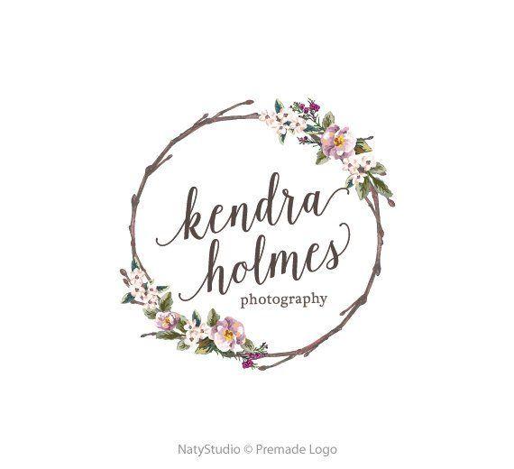 Florist Logo - Wreath flower logo custom logo design premade logo watermark ...