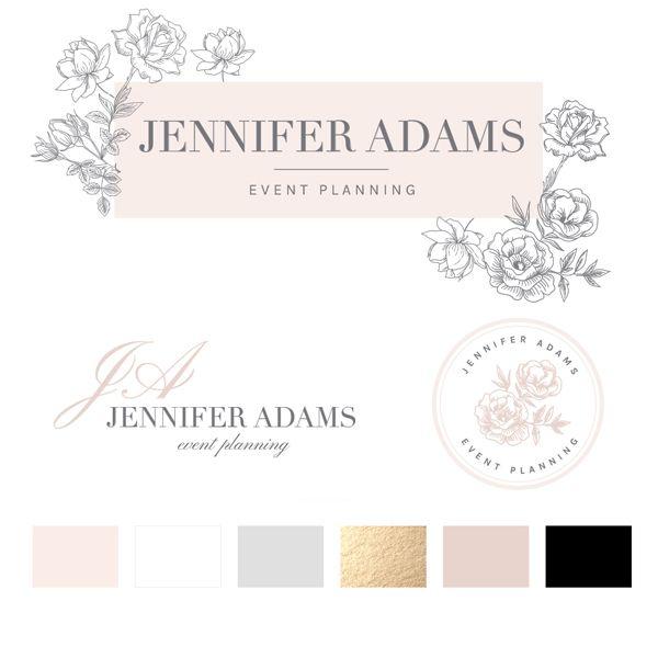 Florist Logo - Jennifer Adams Logo Set - Macarons and Mimosas