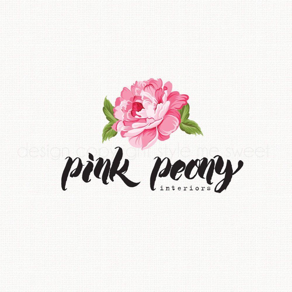 Florist Logo - Peony Flower Logo Premade Logo Design Photography Logo Florist Logo