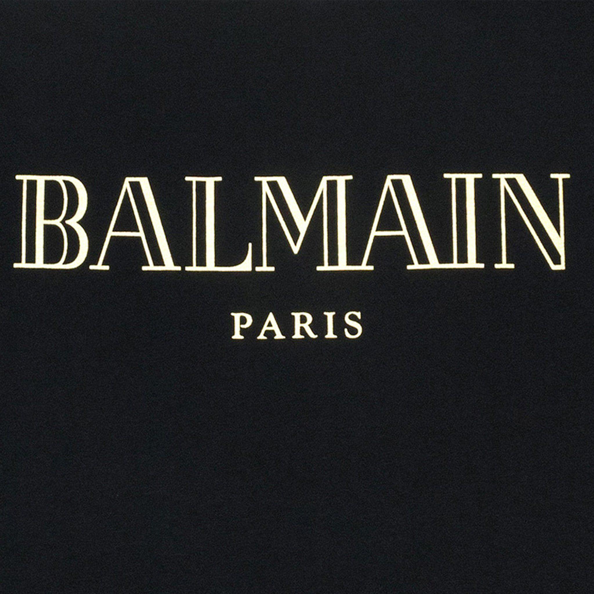 Balmain Paris Logo - Balmain Logo Print T Shirt Black Gold – Crepslocker