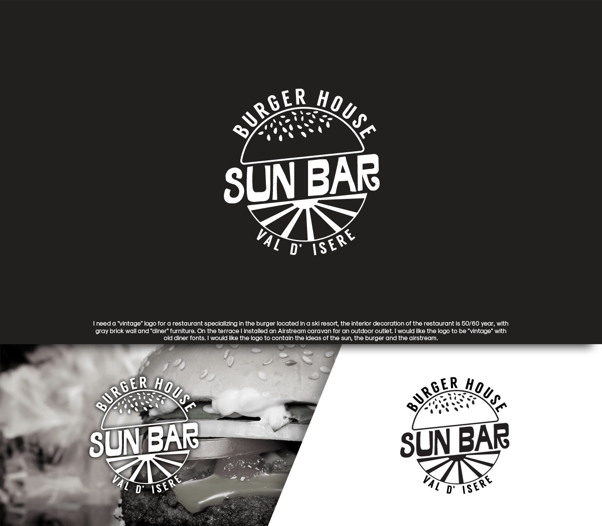Sun Restaurant Logo - Restaurant Logo Design for Sun Bar. Burger house. Valley of Isere by ...