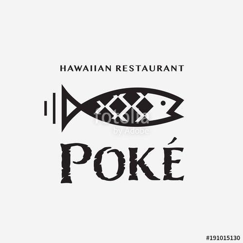 Sun Restaurant Logo - Hawaiian Restaurant logo. Poke Bowls Restaurant or Bar with RAW fish ...