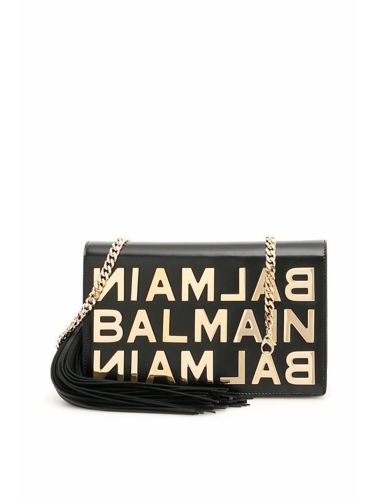 Balmain Gold Logo - Balmain crossbody bag with gold logo black - VLVT Online