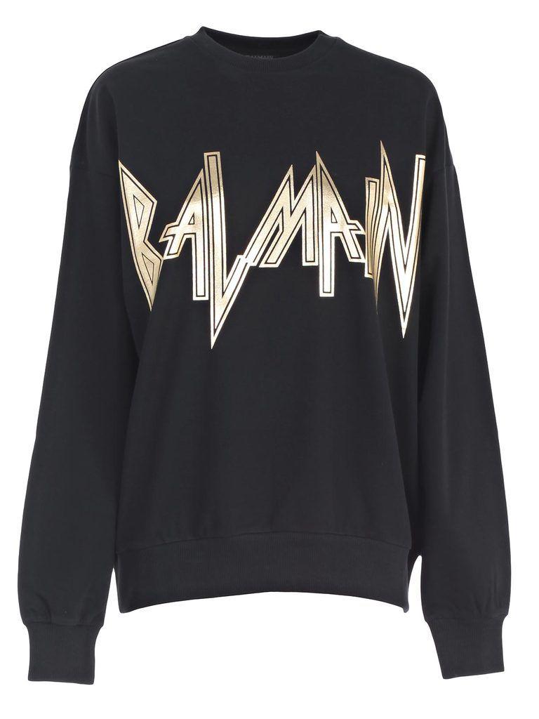 Balmain Gold Logo - Balmain Embellished Gold Logo Sweater – Cettire