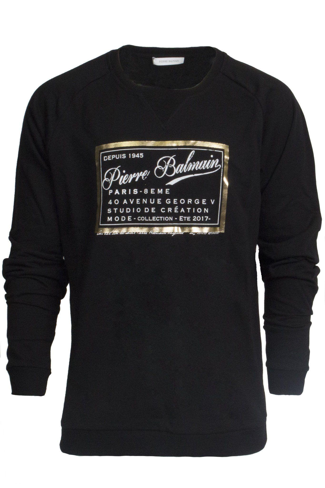 Balmain Gold Logo - Pierre Balmain Gold Frame Logo Sweatshirt | Pure Atlanta ...