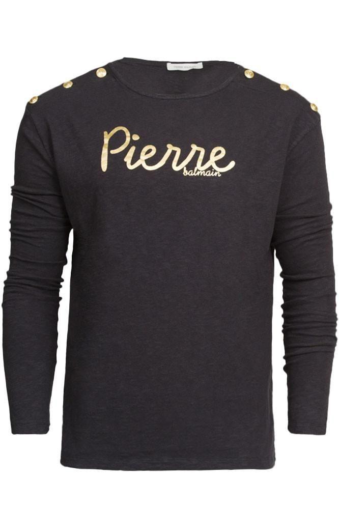 Balmain Gold Logo - Pierre Balmain Gold Logo Long Sleeve Shirt | Pure Atlanta ...