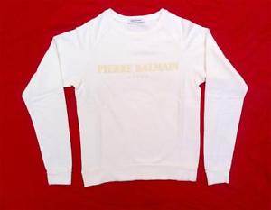 Balmain Gold Logo - NEW PIERRE BALMAIN MILK SWEATSHIRT WITH GOLD LOGO SIZE EU 50 (UK L ...