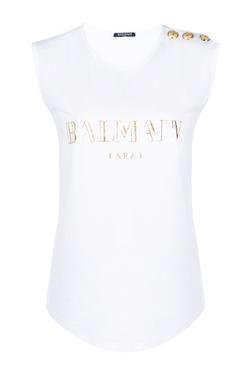 Balmain Gold Logo - Balmain Classic Gold Logo Tank - White – Grace Melbourne