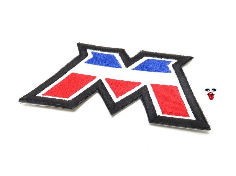 Red White and Blue Brand Logo - Motobecane Soul Patch White Blue M
