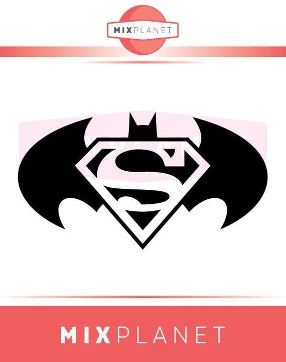 Super Bat Logo - Superbat SVG Files, Superman Batman SVG Cutting File, Superman Batman Logo  Emblem, Superbat Merged Logo SVG Cuttable File, Instant Download