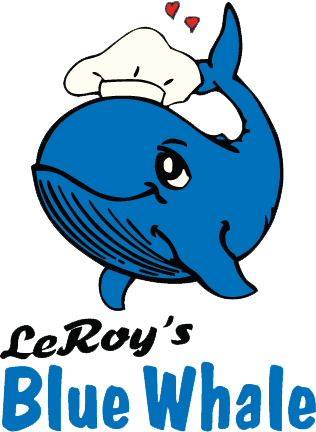 Blue Whale Logo - LeRoy's Blue Whale. Restaurant. North Yachats, OR