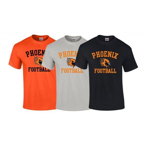 Grey and Red Football Logo - Tamworth Phoenix - Phoenix Football Logo T Shirt - My Custom ...