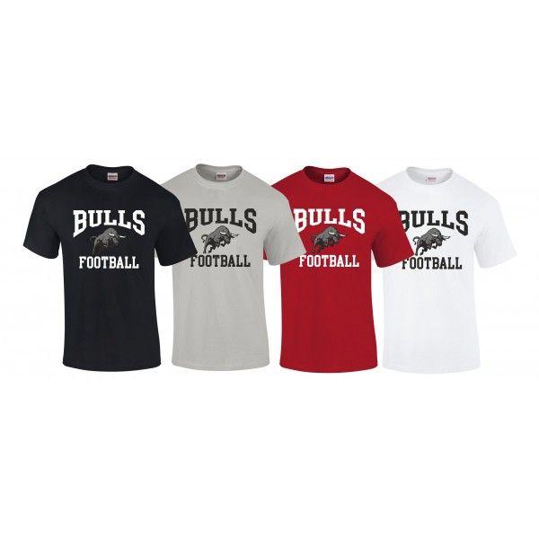 Grey and Red Football Logo - Birmingham Bulls - Football Logo T Shirt - My Custom Teamwear ...