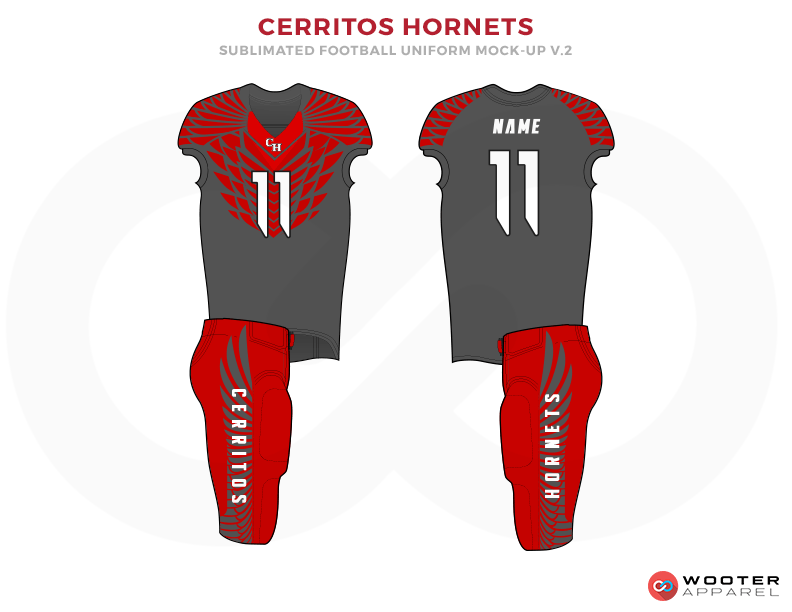 Grey and Red Football Logo - Football Designs — Wooter Apparel | Team Uniforms and Custom Sportswear