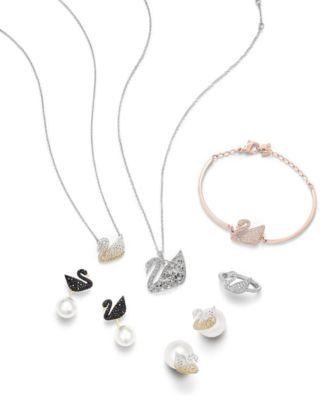 Jewelry with Swan Logo - Swarovski Silver Tone Crystal Swan Logo Ring Jewelry