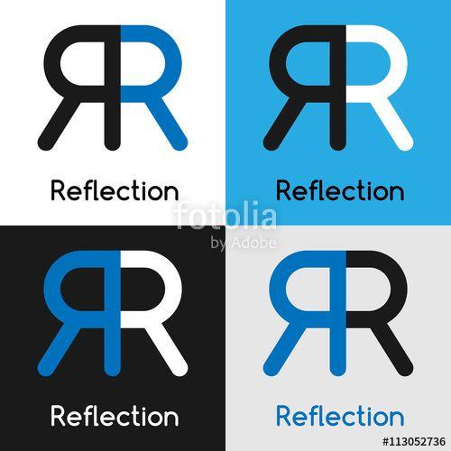 Reflection Logo - Logo design template with two united letters R, representing