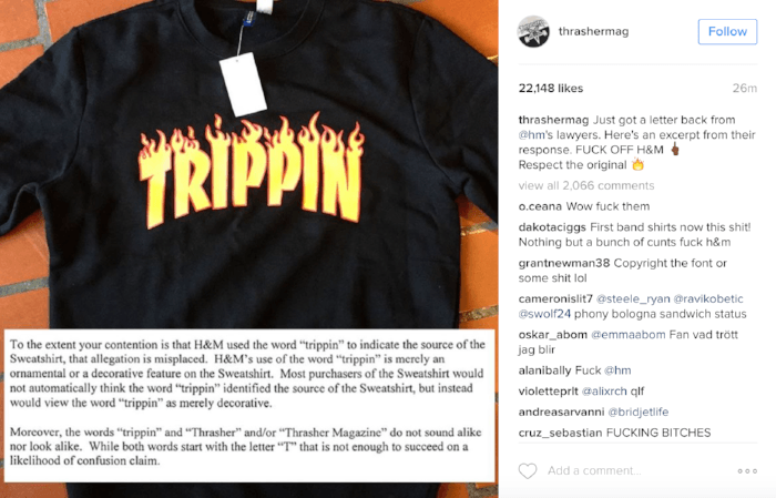 H&M Clothing Logo - Thrasher is Fighting the Fashion Industry Over the Skate Magazine's