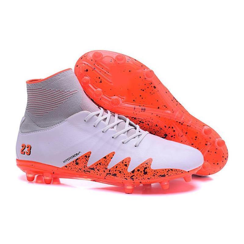 Grey and Red Football Logo - New Fashion Soccer Cleats 2017 White Grey Red Hypervenom