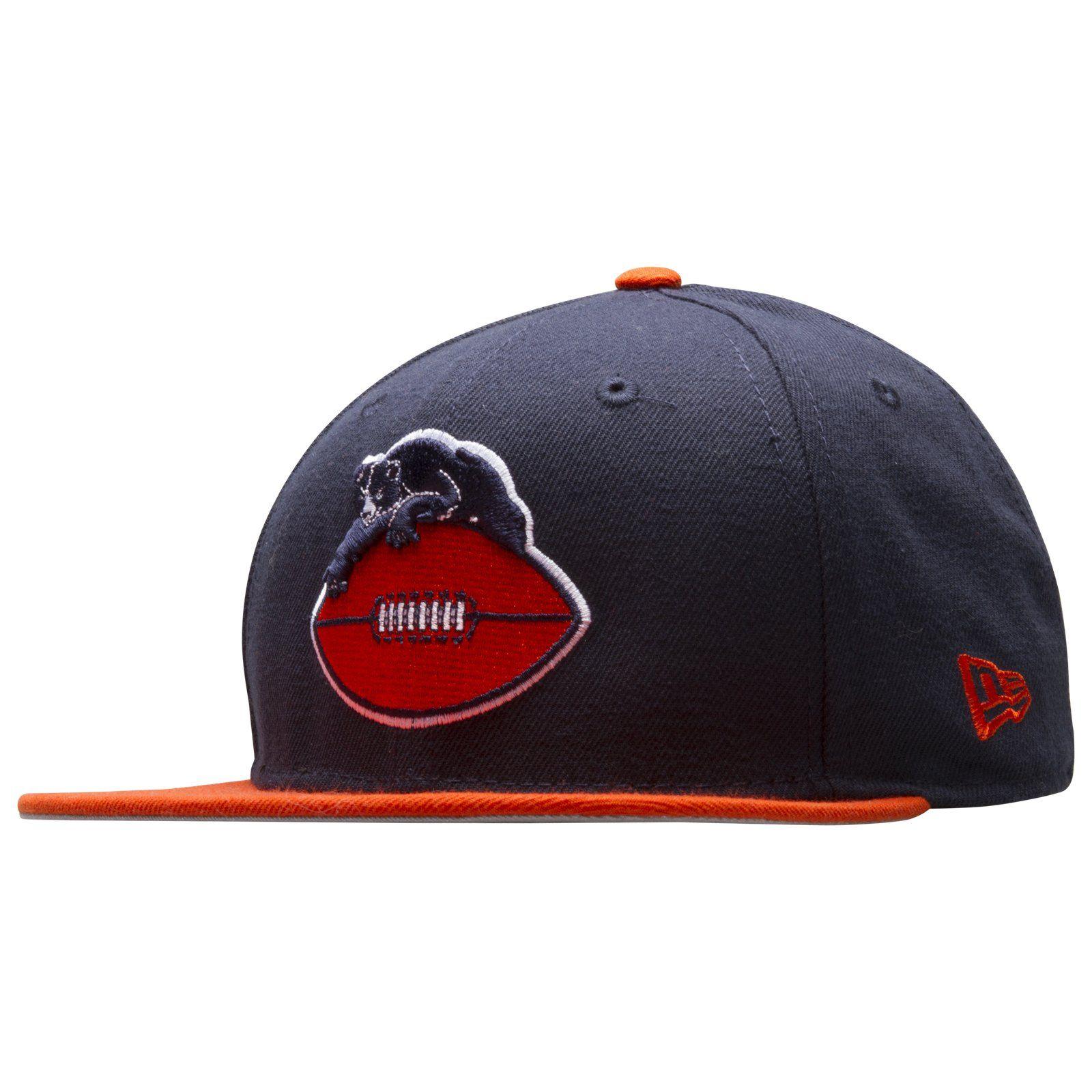 Grey and Red Football Logo - Chicago Bears Navy and Orange Retro Bear on Football Logo Snapback ...