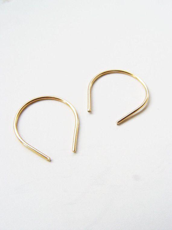 Upside Down Teardrop Logo - Tiny Upside Down Teardrop Arc Earrings Gold Filled Hoop | Etsy