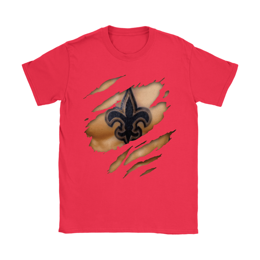 Grey and Red Football Logo - NFL Football Logo 3D Art Chest New Orleans Saints Tattoo Shirts