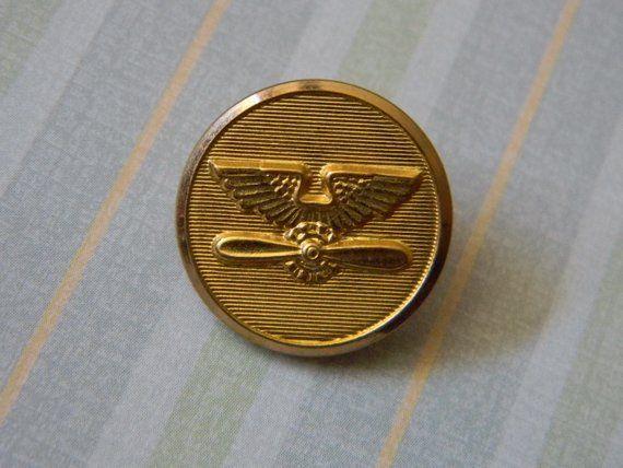 Vintage Aeronautical Logo - Vintage Aero Reserve Gold-Tone Military Uniform Buttons. | Etsy