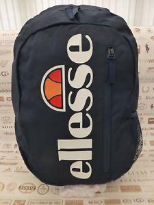 Backpack Brand Logo - ELLESSE Backpack Navy RECCO Rucksack Brand Logo Med Large Shoulder
