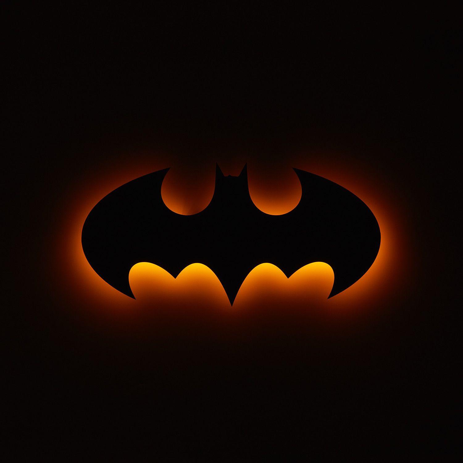 Super Bat Logo - Batman Logo // Floating Metal Wall Art // LED Backlit (30